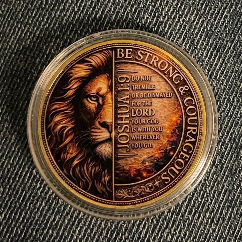 Joshua 1:9 Be Strong & Courageous Collectors Coin With Protective Case